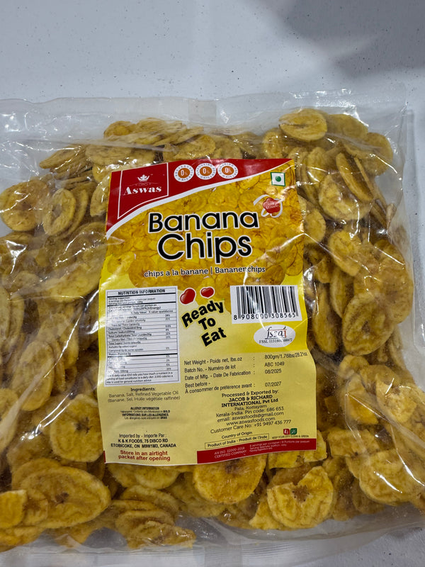 Aswas Banana chips 800gm.