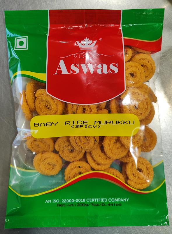 Aswas Baby Rice Murukku Spicy 200gm