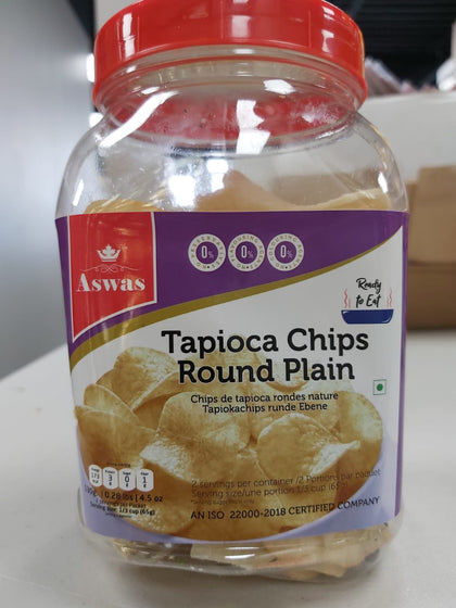 Aswas Tapioca chips round plain 200g