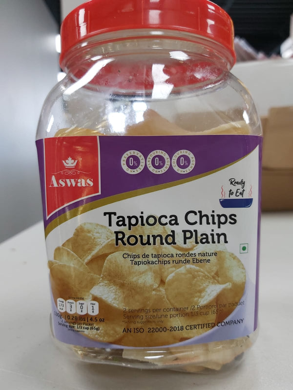 Aswas Tapioca chips round plain 200g